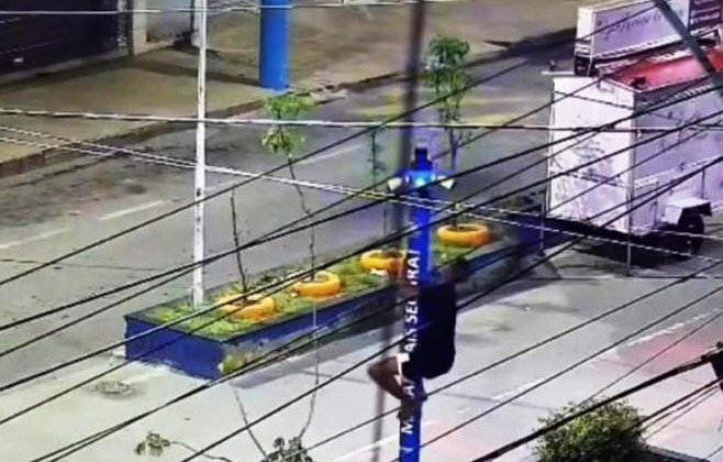 Homem é preso após quebrar câmeras de segurança no bairro Aeroporto