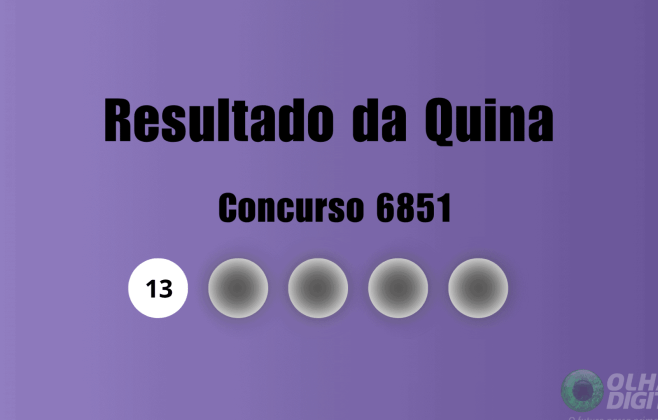 Quina: confira os números sorteados e o rateio do concurso 6851